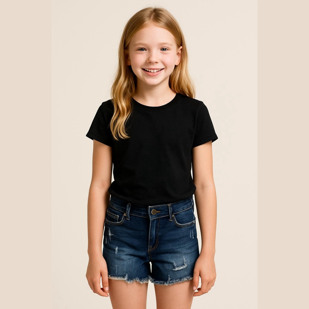 Justice Girls Size 16 Distressed Denim Shorts - Dark Wash
